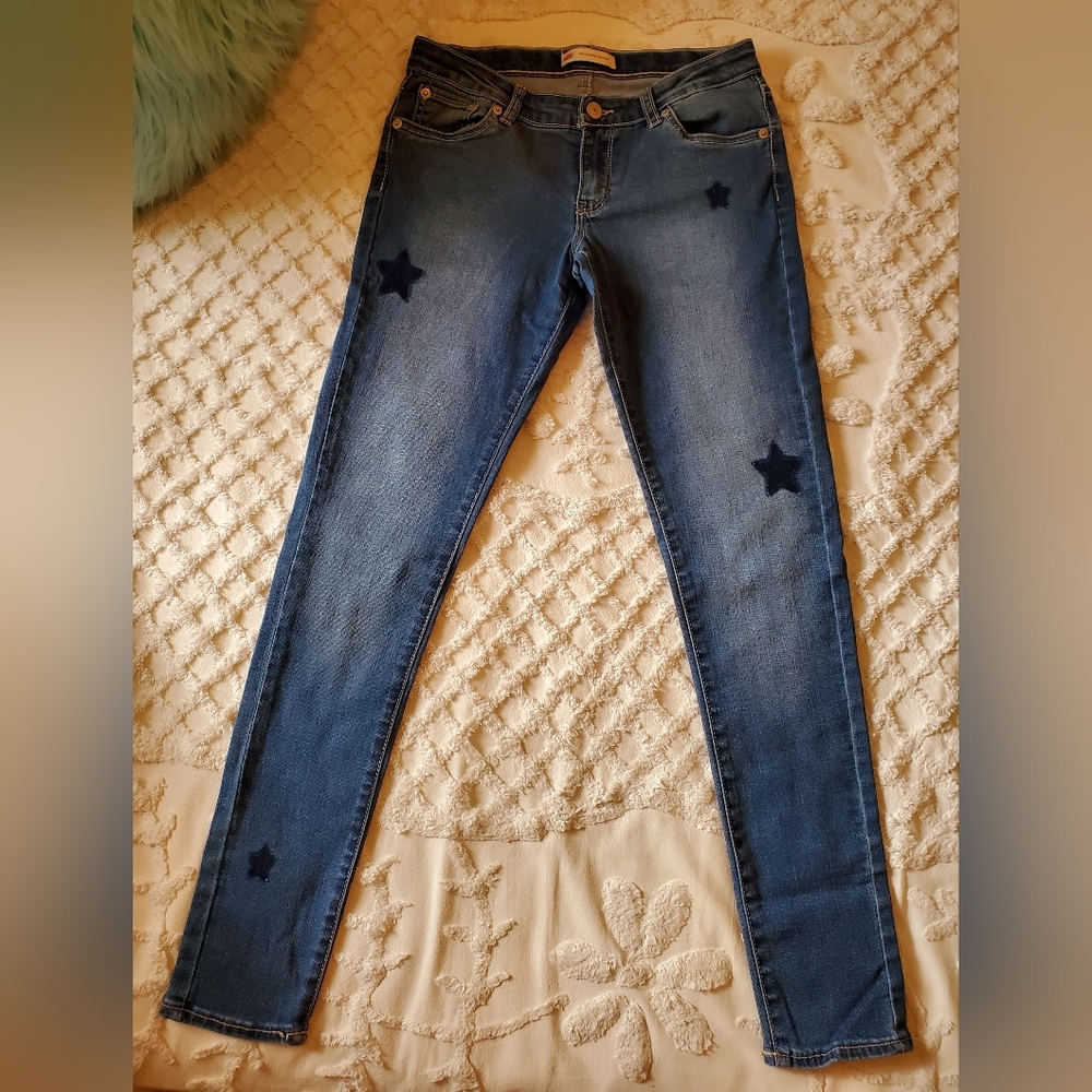 Girls Levis Jeans 710 W/hearts 16